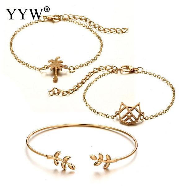charm bracelets 3pcs/set fashion bohemia leaf knot hand cuff link chain bracelet bangle set for women gold color femme jewelry, Golden;silver
charm bracelets 3pcs/set fashion bohemia leaf knot hand cuff link chain bracelet bangle set for women gold color femme jewelry, Golden;silver