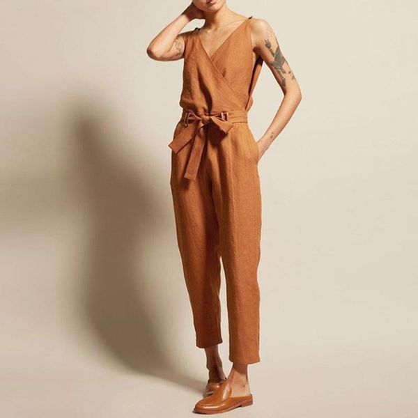 women's jumpsuits & rompers casual solid sleeveless v-neck belt slim plus size linen long jumpsuit elegant women #4, Black;white
women's jumpsuits & rompers casual solid sleeveless v-neck belt slim plus size linen long jumpsuit elegant women #4, Black;white
