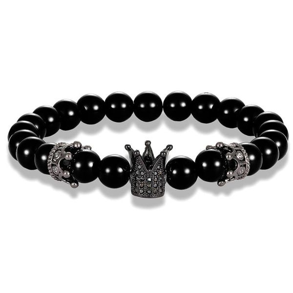beaded, strands 8mm bright black stone fashion trend micro-inlaid zircon crown bracelet set for men
beaded, strands 8mm bright black stone fashion trend micro-inlaid zircon crown bracelet set for men