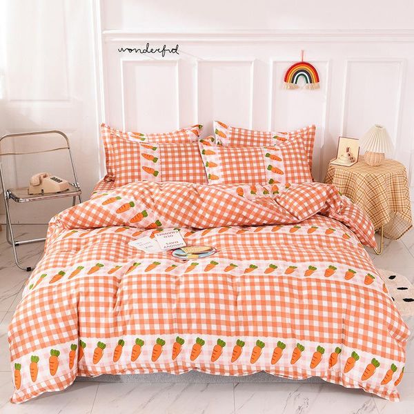 bedding sets duvet cover set 3/4 pieces carrot grid pattern bedclothes includepillowcase bed sheet comforter cute oceania rural style
bedding sets duvet cover set 3/4 pieces carrot grid pattern bedclothes includepillowcase bed sheet comforter cute oceania rural style
