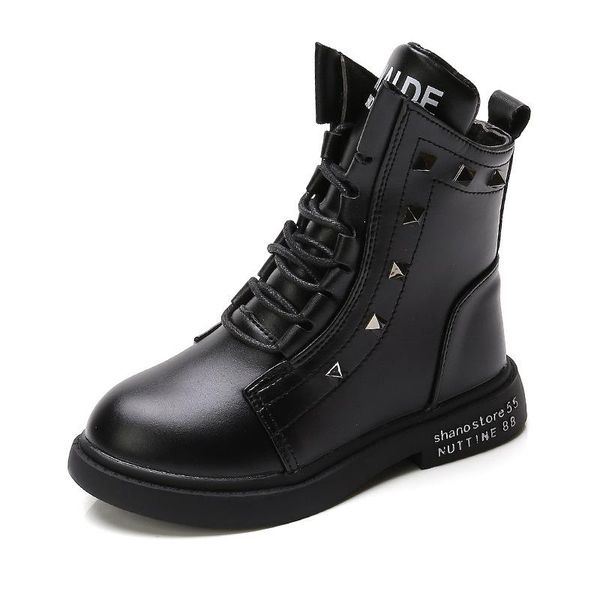 children shoes autumn winter pu leather waterproof girls snow boots fashion rivets soft antislip kids studeng ankle, Black;grey
children shoes autumn winter pu leather waterproof girls snow boots fashion rivets soft antislip kids studeng ankle, Black;grey