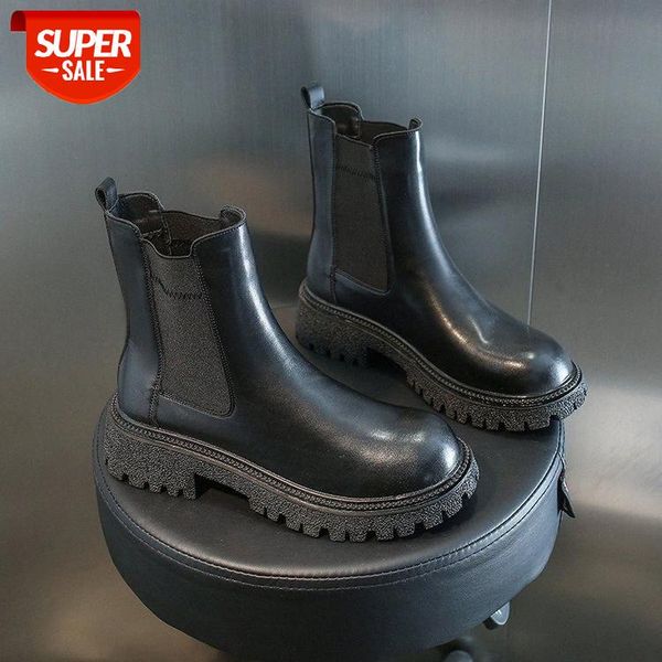 thick soled martin boots women's autumn single british style chelsea short tube heel chimney women #i38j, Black
thick soled martin boots women's autumn single british style chelsea short tube heel chimney women #i38j, Black