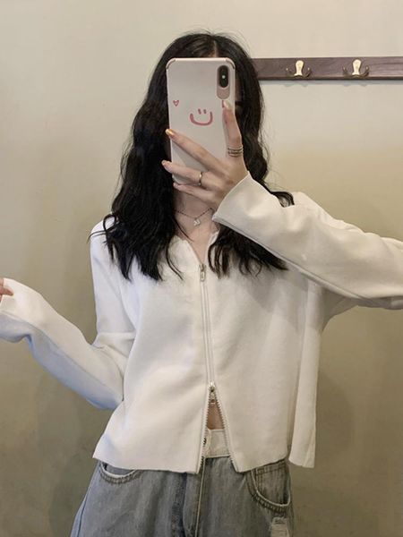 women's knits & tees white knitted cardigan coat design in spring and autumn thin sweater hooded spice girl short top
women's knits & tees white knitted cardigan coat design in spring and autumn thin sweater hooded spice girl short top