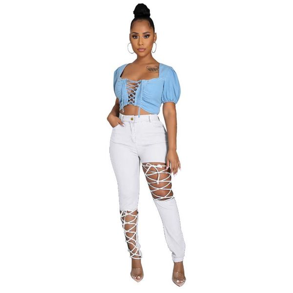 women's jeans shzq high stretch women clubwear plus size waist hollow out lace-up pencil denim pants 2021 summer selling, Blue
women's jeans shzq high stretch women clubwear plus size waist hollow out lace-up pencil denim pants 2021 summer selling, Blue