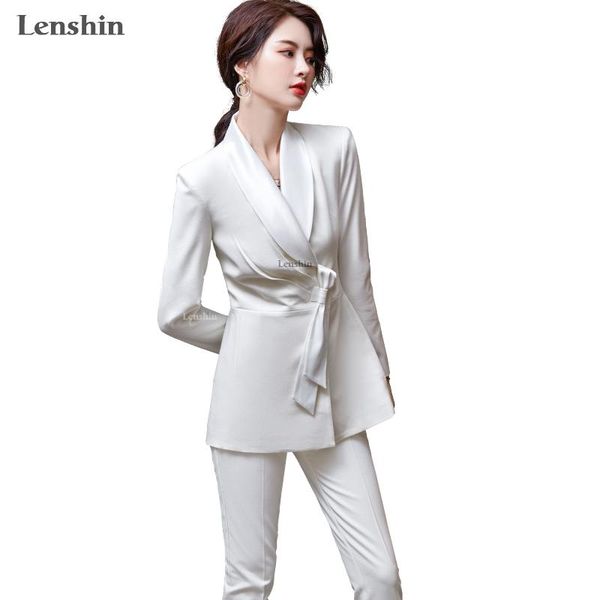 lenshin evening wear 2 piece set for women shawl collar white pant suits business office lady work blazer suit with sashes women's two
lenshin evening wear 2 piece set for women shawl collar white pant suits business office lady work blazer suit with sashes women's two