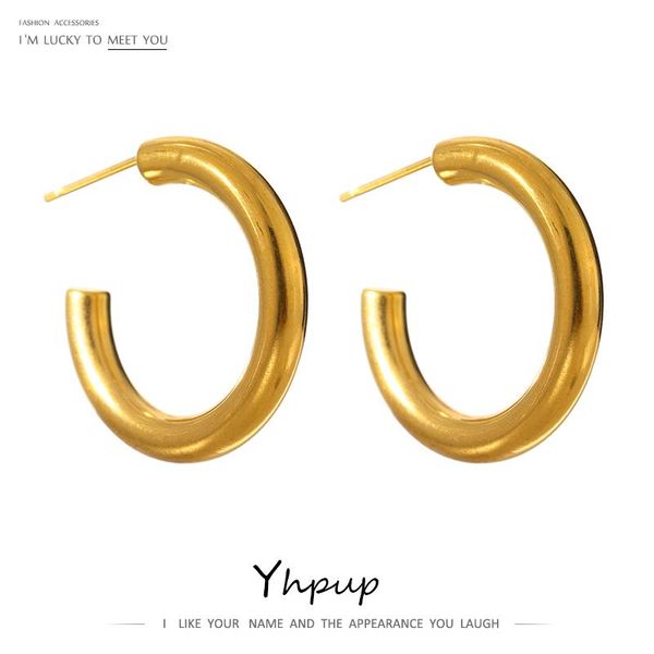 hoop & huggie yhpup 27mm stainless steel c shape stud earrings 18 k metal minimalist unusual joyerÃa acero inoxidable mujer gift, Golden;silver
hoop & huggie yhpup 27mm stainless steel c shape stud earrings 18 k metal minimalist unusual joyerÃa acero inoxidable mujer gift, Golden;silver