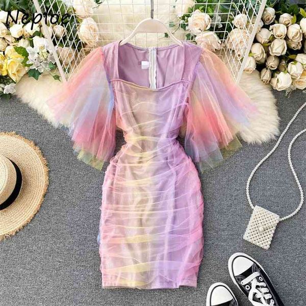 mesh pleated dress women square collar high waist a-line femme short sleeve dresses summer fashion chic vestidos 210422, Black;gray
mesh pleated dress women square collar high waist a-line femme short sleeve dresses summer fashion chic vestidos 210422, Black;gray