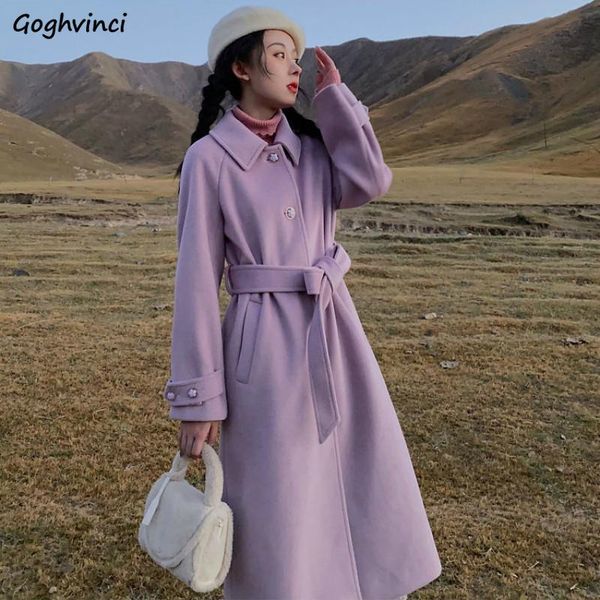 women's wool & blends women autumn winter thicken solid elegant ladies long outwear button turn down collar chic korean style ins, Black
women's wool & blends women autumn winter thicken solid elegant ladies long outwear button turn down collar chic korean style ins, Black