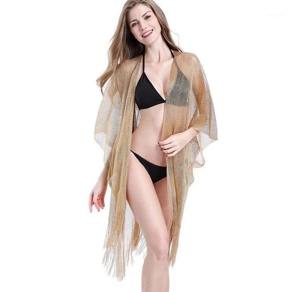 women's swimwear women sheer mesh bikini cover up swimsuit bathing suit loose see through tassel gold beach long dress tunic robe, White;black
women's swimwear women sheer mesh bikini cover up swimsuit bathing suit loose see through tassel gold beach long dress tunic robe, White;black