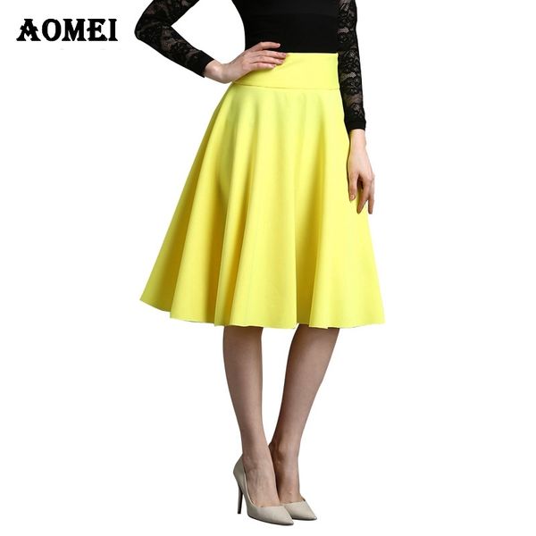 ladies fashion knee length skirt solid yellow color high waist pleated plus size 5xl 4xl spring elegant office wear 210416, Black
ladies fashion knee length skirt solid yellow color high waist pleated plus size 5xl 4xl spring elegant office wear 210416, Black