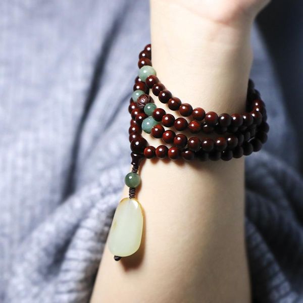 beaded, strands small leaf rosewood hand string 108 buddhist beads jewelry bracelet and tian jade pendant, Black
beaded, strands small leaf rosewood hand string 108 buddhist beads jewelry bracelet and tian jade pendant, Black