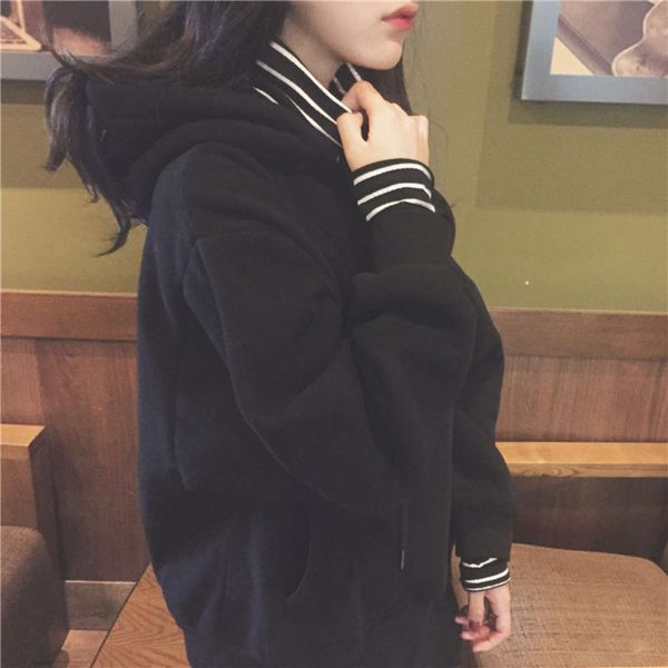 women's sweaters hoodies slouchy wind hooded sweater korean plush long sleeve coat in spring and autumn of 0rdy, White;black
women's sweaters hoodies slouchy wind hooded sweater korean plush long sleeve coat in spring and autumn of 0rdy, White;black