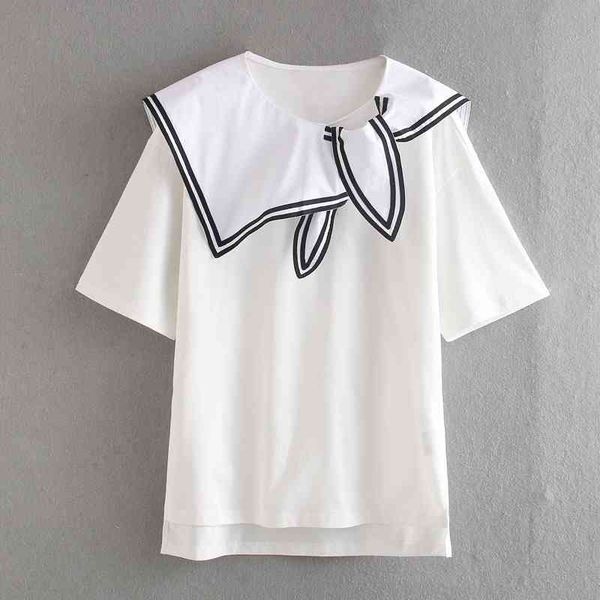 hsa summer women's o-neck white t-shirts short sleeve sailor collar fake two pieces tshirt female casual 210417
hsa summer women's o-neck white t-shirts short sleeve sailor collar fake two pieces tshirt female casual 210417