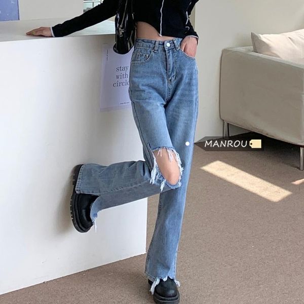 women's jeans summer thin hole high waist split straight wide leg pants loose beggar, Blue
women's jeans summer thin hole high waist split straight wide leg pants loose beggar, Blue