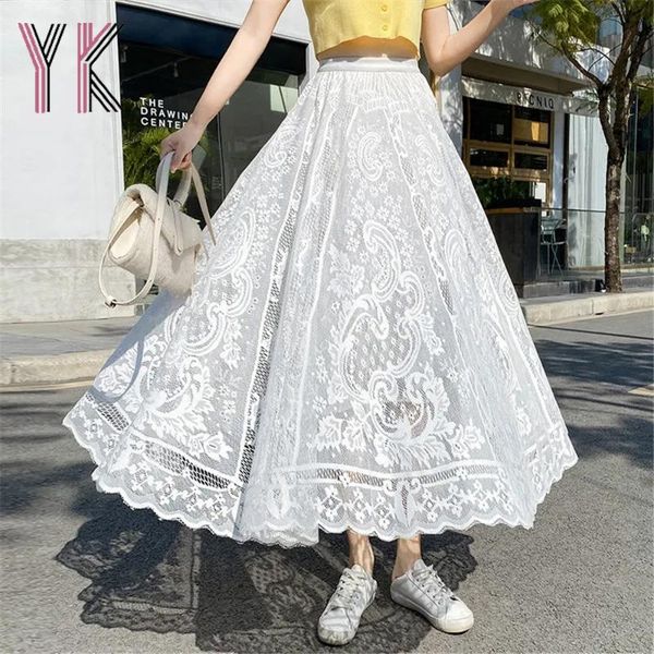 skirts vintage lace high waist long 2021 elegant casual fashion korean white midi summer aesthetic fairy sweet women saia, Black
skirts vintage lace high waist long 2021 elegant casual fashion korean white midi summer aesthetic fairy sweet women saia, Black