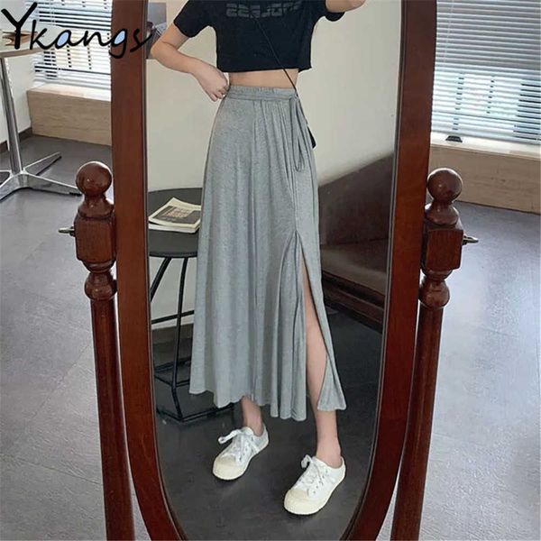 vintage cotton high waist split side black skirt women long solid summer skirt pleated girls high waist straight 210619
vintage cotton high waist split side black skirt women long solid summer skirt pleated girls high waist straight 210619