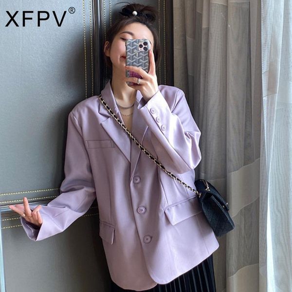 women's suits & blazers xfpv korea chic temperament purple blazer women's autumn 2021 notched loose single breasted split long slee, White;black
women's suits & blazers xfpv korea chic temperament purple blazer women's autumn 2021 notched loose single breasted split long slee, White;black