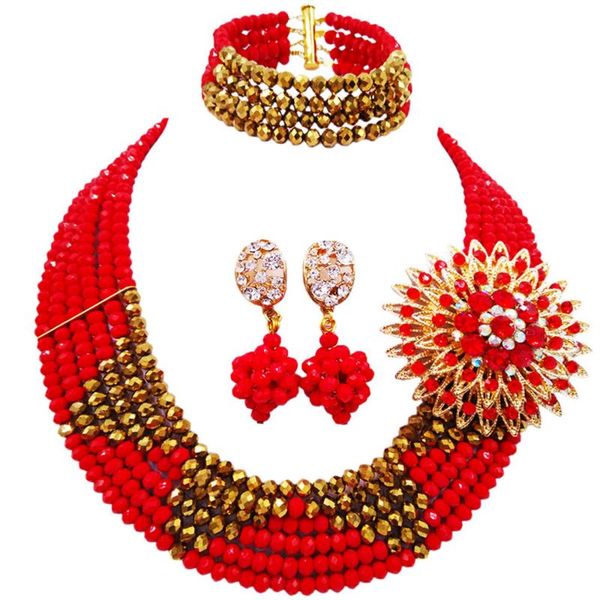 earrings & necklace opaque red golden brown african beads jewelry set crystal nigerian wedding party costume sets 6sj10, Silver
earrings & necklace opaque red golden brown african beads jewelry set crystal nigerian wedding party costume sets 6sj10, Silver