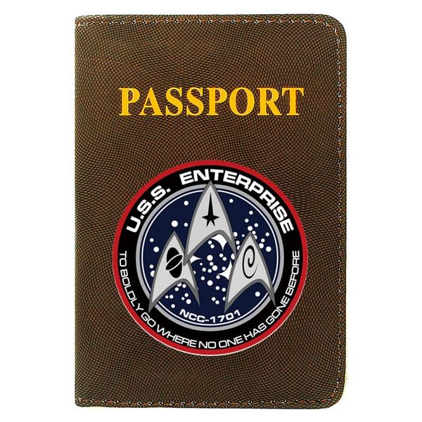 card holders classic u.s.s. enterprise symbol passport cover pu leather men women travel id holder case, Brown;gray
card holders classic u.s.s. enterprise symbol passport cover pu leather men women travel id holder case, Brown;gray