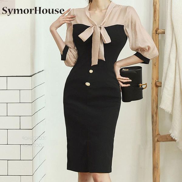 casual dresses summer high waist pencil women ol sheath work slim party bodycon patchwork bow dress vestidos autumn, Black;gray
casual dresses summer high waist pencil women ol sheath work slim party bodycon patchwork bow dress vestidos autumn, Black;gray