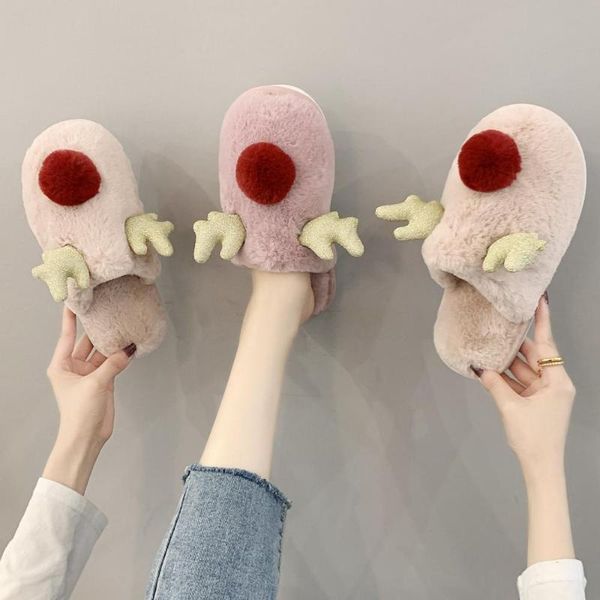 women home slippers cute animals antlers winter warm shoes woman slip on flats slides female faux fur plus size, Black
women home slippers cute animals antlers winter warm shoes woman slip on flats slides female faux fur plus size, Black