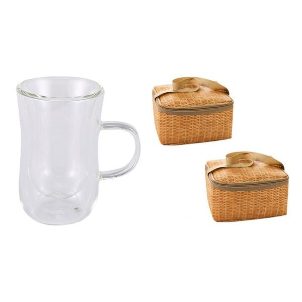 80ml european double coffee mug heat-resistant glass cup with 2pcs portable imitation rattan lunch bags dinnerware sets
80ml european double coffee mug heat-resistant glass cup with 2pcs portable imitation rattan lunch bags dinnerware sets
