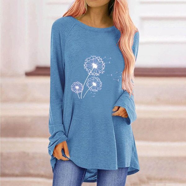 women's t-shirt autumn women casual t shirts long sleeve o-neck dandelion printed aesthetic tees loose pullover streetwear clothes a40, White
women's t-shirt autumn women casual t shirts long sleeve o-neck dandelion printed aesthetic tees loose pullover streetwear clothes a40, White