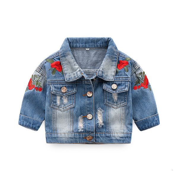 ins batch children's clothing girl rose embroidery three piece baby denim suit, Blue
ins batch children's clothing girl rose embroidery three piece baby denim suit, Blue
