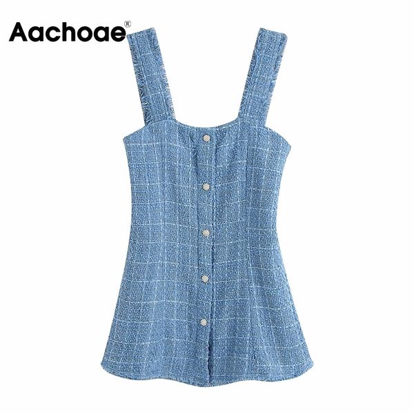 aachoae chic spaghetti strap tweed mini dress women fashion jewel buttons party dress elegant sleeveless backless summer dresses 210413, Black;gray
aachoae chic spaghetti strap tweed mini dress women fashion jewel buttons party dress elegant sleeveless backless summer dresses 210413, Black;gray