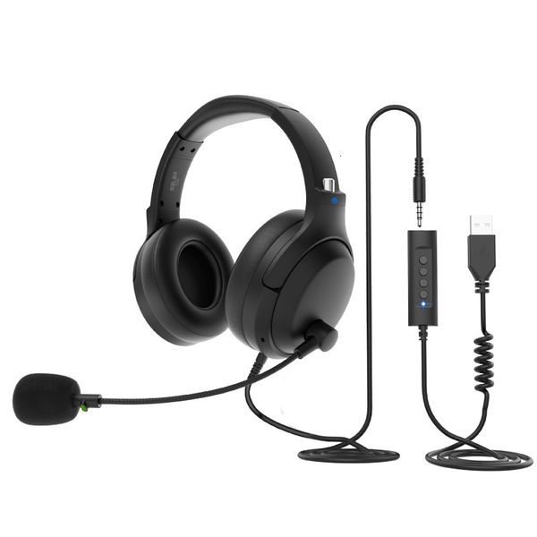 headset customer service operator's phone 2 with mute switch by wire 3.5usb direct business