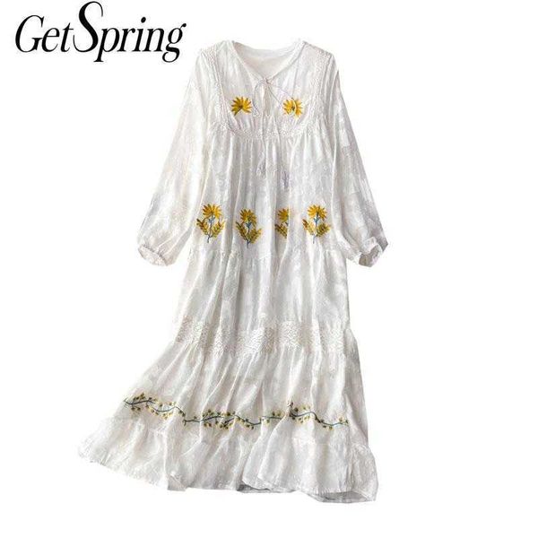 getspring women dress embroidery printing bohemian es for long sleeve vintage loose white flowers summer 210601, Black;gray
getspring women dress embroidery printing bohemian es for long sleeve vintage loose white flowers summer 210601, Black;gray