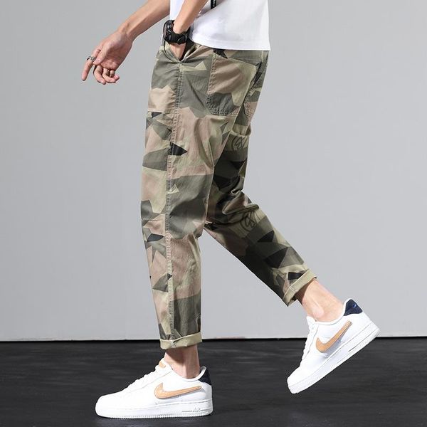 camouflage fashion brand elastic cargo pants men's casual harem slim-fit wide leg trousers trendy hip hop cropped clothing, Black 
camouflage fashion brand elastic cargo pants men's casual harem slim-fit wide leg trousers trendy hip hop cropped clothing, Black