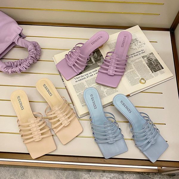 elegant women candy color low heels slides mules female open toe purple blue slippers beach sandals party shoes, Black
elegant women candy color low heels slides mules female open toe purple blue slippers beach sandals party shoes, Black