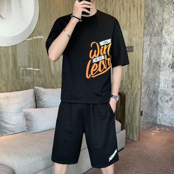 men's tracksuits short sleeve t-shirt 2021 summer leisure sports two-piece suit trend handsome one set of trendy brand wear, Gray
men's tracksuits short sleeve t-shirt 2021 summer leisure sports two-piece suit trend handsome one set of trendy brand wear, Gray