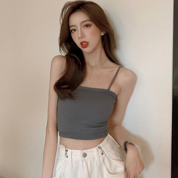 women's tanks & camis women solid color cami summer sleeveless strappy padded tube camisole female detachable shoulder strap tank, White
women's tanks & camis women solid color cami summer sleeveless strappy padded tube camisole female detachable shoulder strap tank, White