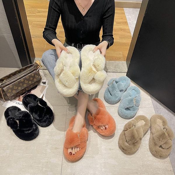 slippers dlek female home fluffy fur buckle women indoor open toe platform flats warm plush lady flat slipper sandals plus size, Black
slippers dlek female home fluffy fur buckle women indoor open toe platform flats warm plush lady flat slipper sandals plus size, Black