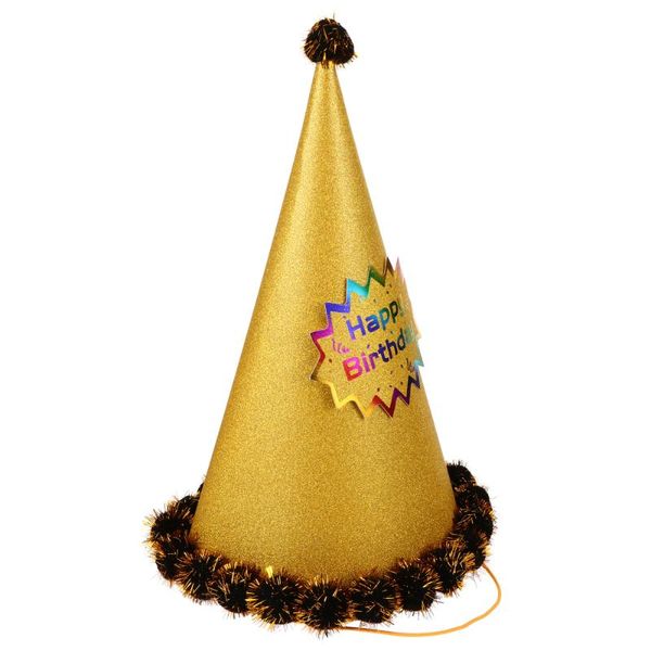 party hats birthday golden cone shaped caps po props 
party hats birthday golden cone shaped caps po props