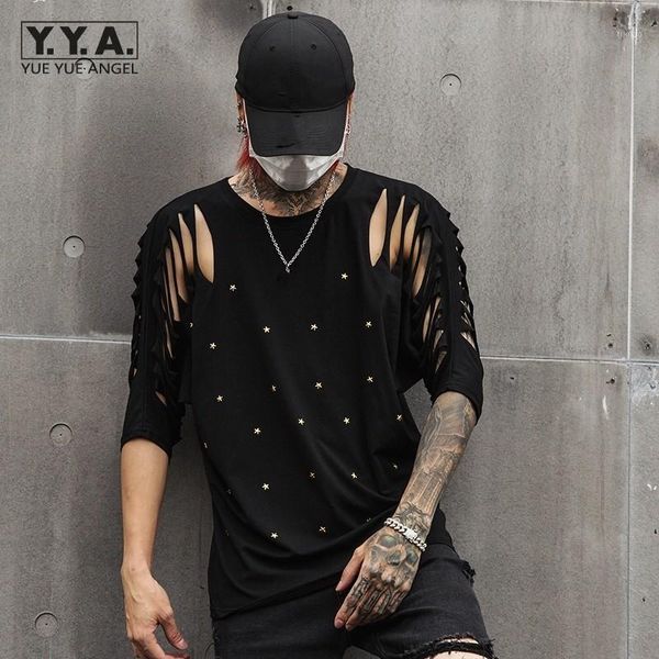 men's t-shirts gothic mens fashion summer slim fit hollow out bat sleeves o-neck streetwear personality runway male black tees1, White;black
men's t-shirts gothic mens fashion summer slim fit hollow out bat sleeves o-neck streetwear personality runway male black tees1, White;black