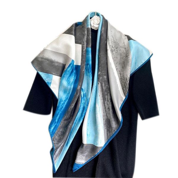 scarves design print lady scarf square hijab neck foulard twill silk large kerchief female soft headband wraps bandana hijabs, Blue;gray
scarves design print lady scarf square hijab neck foulard twill silk large kerchief female soft headband wraps bandana hijabs, Blue;gray