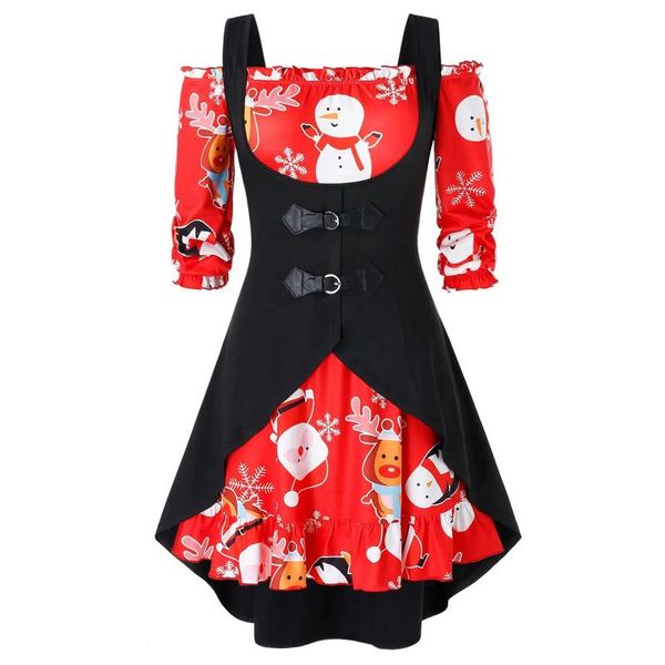 casual dresses fashion women merry christmas off shoulder printed dress buckles high low lrregular set vestidos, Black;gray
casual dresses fashion women merry christmas off shoulder printed dress buckles high low lrregular set vestidos, Black;gray