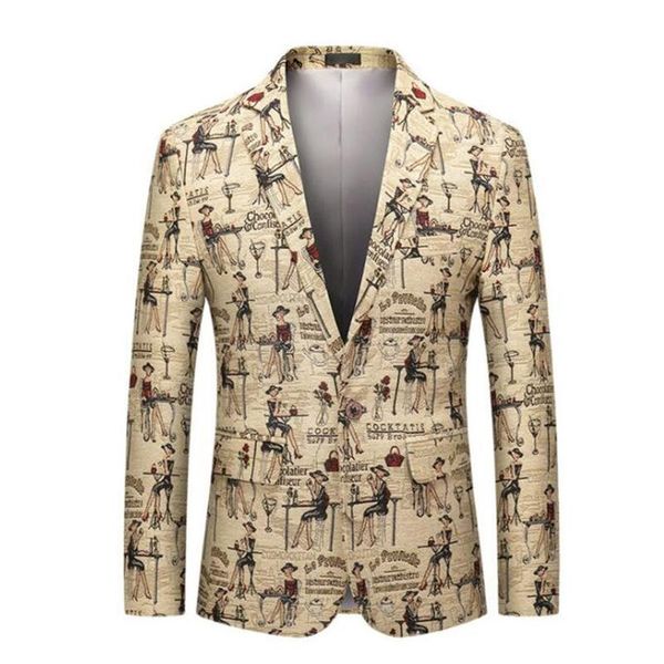 men's suits & blazers spring autumn yellow suit casual beauty pattern jackets slim bag cover digging middle slit clothing blousons, White;black
men's suits & blazers spring autumn yellow suit casual beauty pattern jackets slim bag cover digging middle slit clothing blousons, White;black