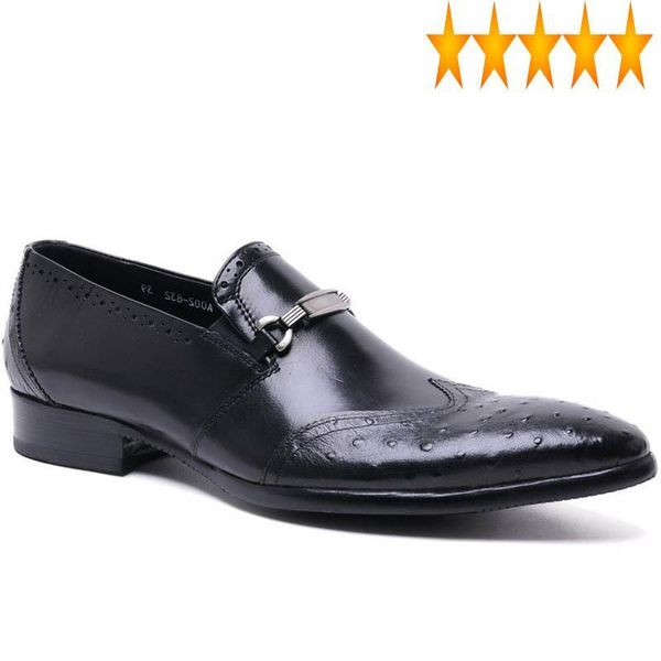 dress shoes leather mens business genuine formal uk fashion vintage wing tip slip on men wedding party sapato masculino, Black
dress shoes leather mens business genuine formal uk fashion vintage wing tip slip on men wedding party sapato masculino, Black