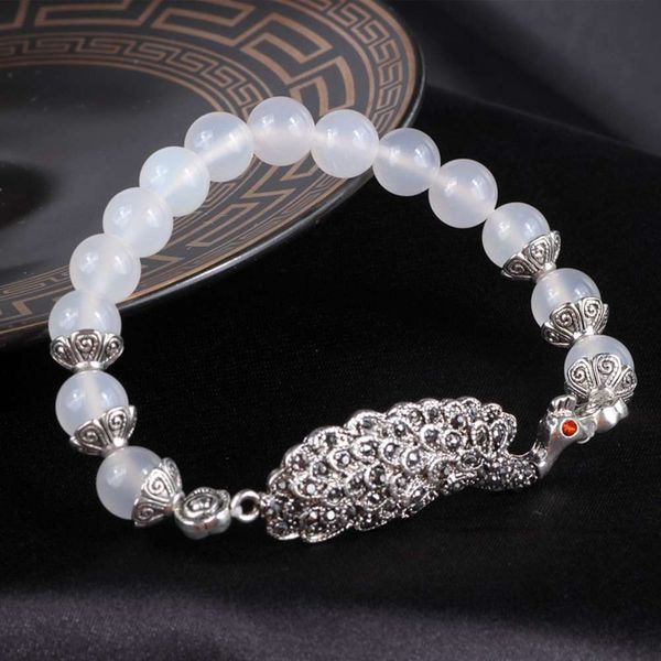 qiyi agate bracelet female phoenix open screen single circle hand string white green agate jewelry, Black
qiyi agate bracelet female phoenix open screen single circle hand string white green agate jewelry, Black