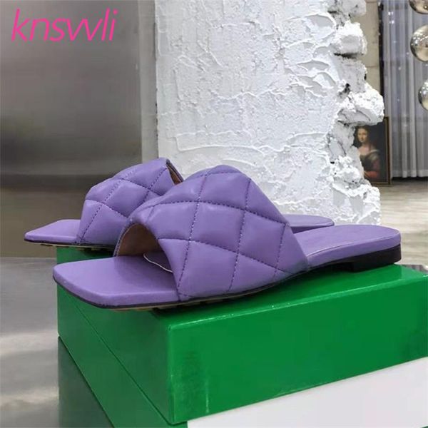 women slippers rhombus leather mules beach shoes brand slides square toe runway woman candy color flat sandals, Black
women slippers rhombus leather mules beach shoes brand slides square toe runway woman candy color flat sandals, Black