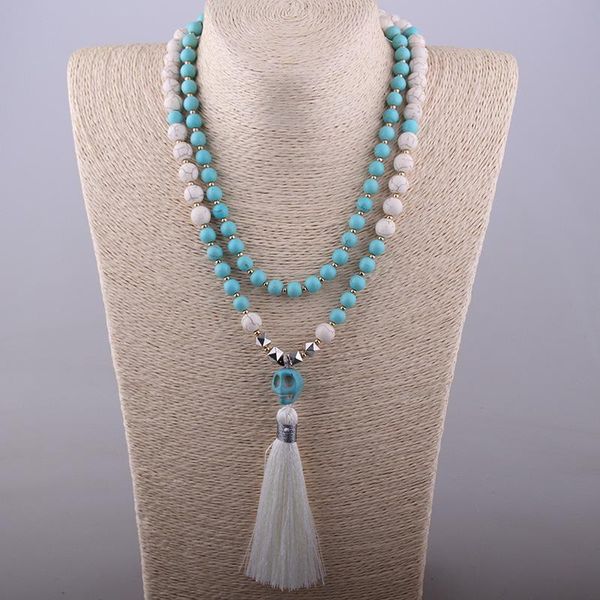 pendant necklaces bohemian jewelry fashion beautiful calaite stone tassel necklace, Silver
pendant necklaces bohemian jewelry fashion beautiful calaite stone tassel necklace, Silver