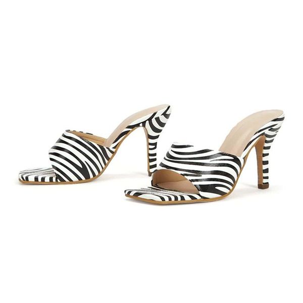 dress shoes 2021 luxury zebra pattern sandals low-cut square toe women's slippers stiletto heel heels, Black
dress shoes 2021 luxury zebra pattern sandals low-cut square toe women's slippers stiletto heel heels, Black