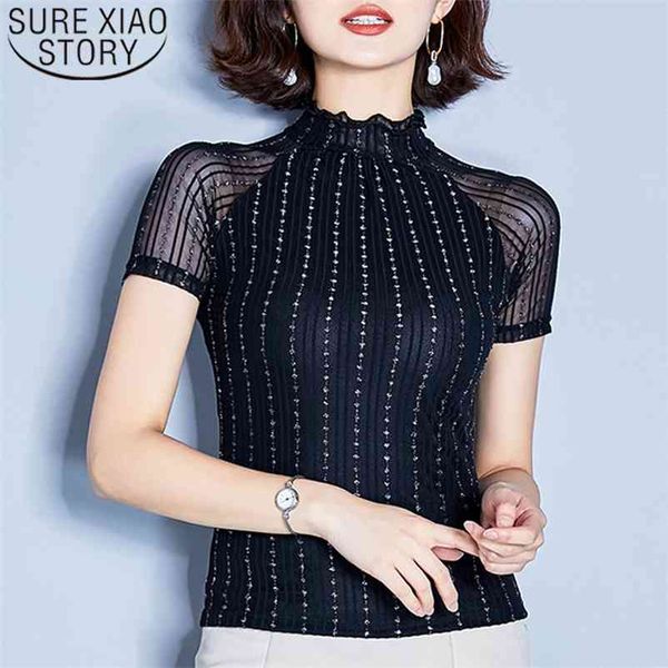 fashion t ladies short sleeve for women shirts striped ruffled black shirt plus size 4411 50 210415, White
fashion t ladies short sleeve for women shirts striped ruffled black shirt plus size 4411 50 210415, White