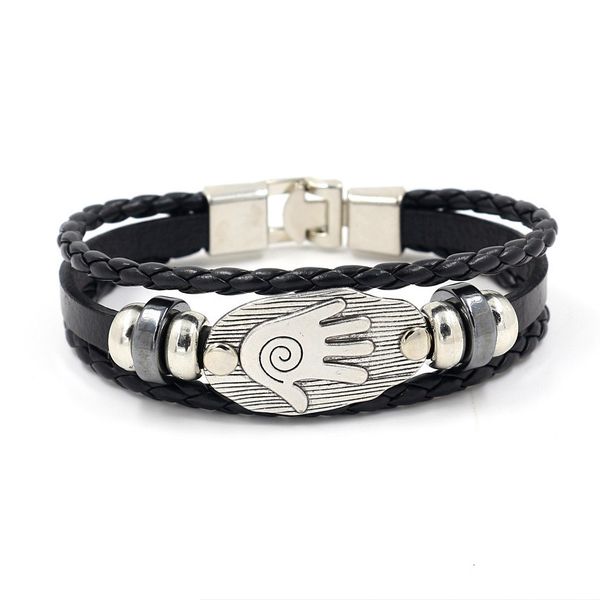 wristbands chaopai street fun palm printed leather bracelet alloy beaded woven hand jewelry couple punk wristbands beads leather bangles, Golden;silver
wristbands chaopai street fun palm printed leather bracelet alloy beaded woven hand jewelry couple punk wristbands beads leather bangles, Golden;silver