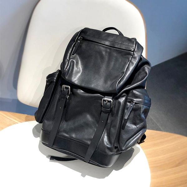 backpack soft genuine lether men's retro lapbag cowhide casual travel backpacks large capacity men school bags black
backpack soft genuine lether men's retro lapbag cowhide casual travel backpacks large capacity men school bags black