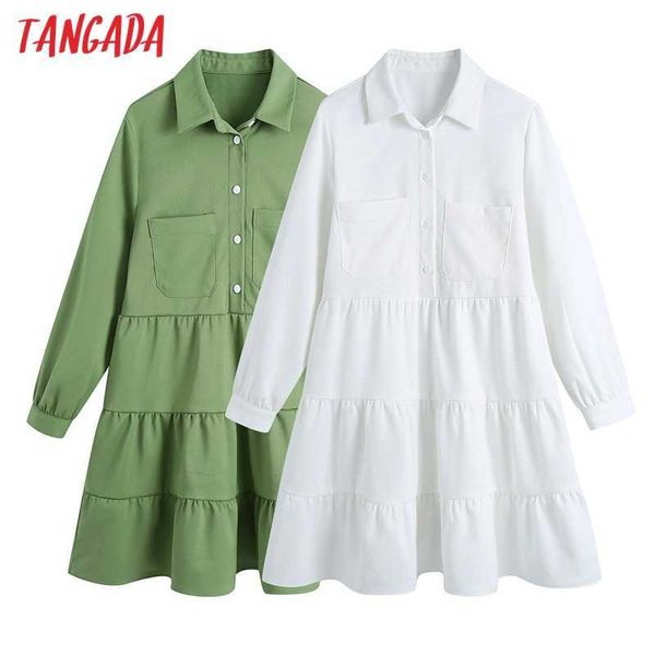 tangada women chic fashion solid ruffled shirt dress long sleeve female short dresses vestidos mujer be395 210609, Black;gray
tangada women chic fashion solid ruffled shirt dress long sleeve female short dresses vestidos mujer be395 210609, Black;gray